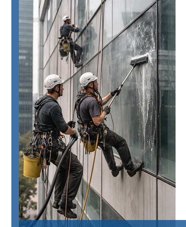 Профессиональная высотная мойка фасадов зданий в Магнитогорске