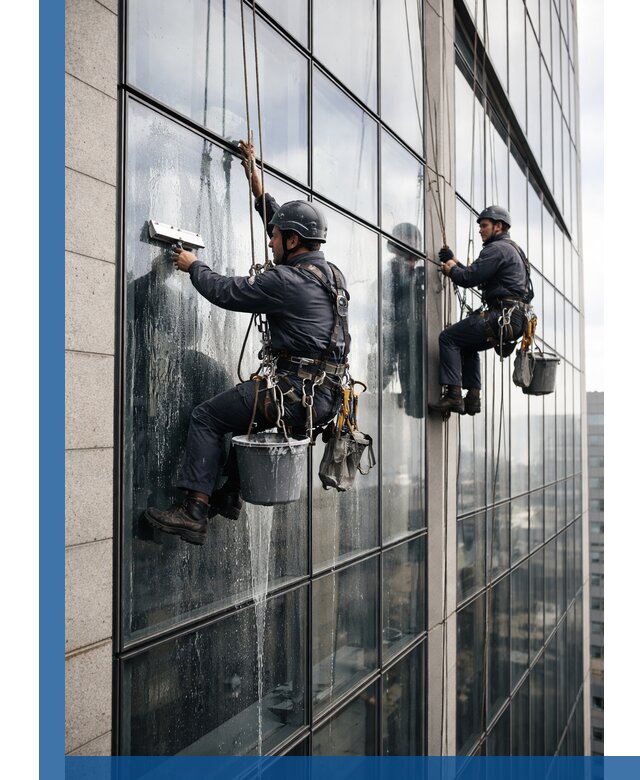 Профессиональная мойка стеклянных фасадов зданий в Магнитогорске