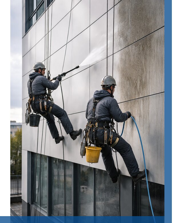 Мойка фасада из композита в Магнитогорске по цене от 310 р. | ВЫСОТНИК-Мгн