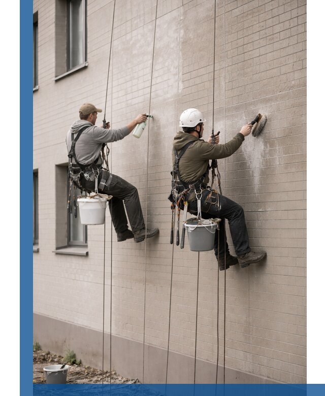 Удаление высолов с фасада зданий в Магнитогорске без повреждений и следов