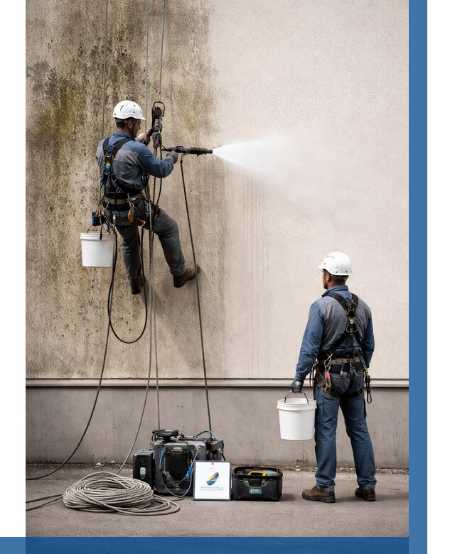 Очистка фасада от плесени в Магнитогорске от 310 р. | ВЫСОТНИК-Мгн