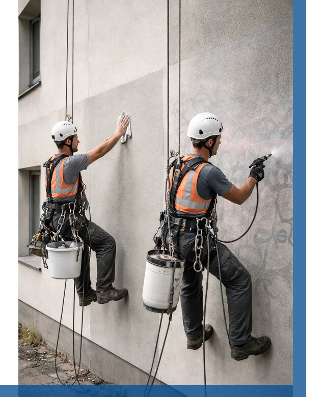 Антиграффити покрытие фасада в Магнитогорске от 621 р. | ВЫСОТНИК-Мгн