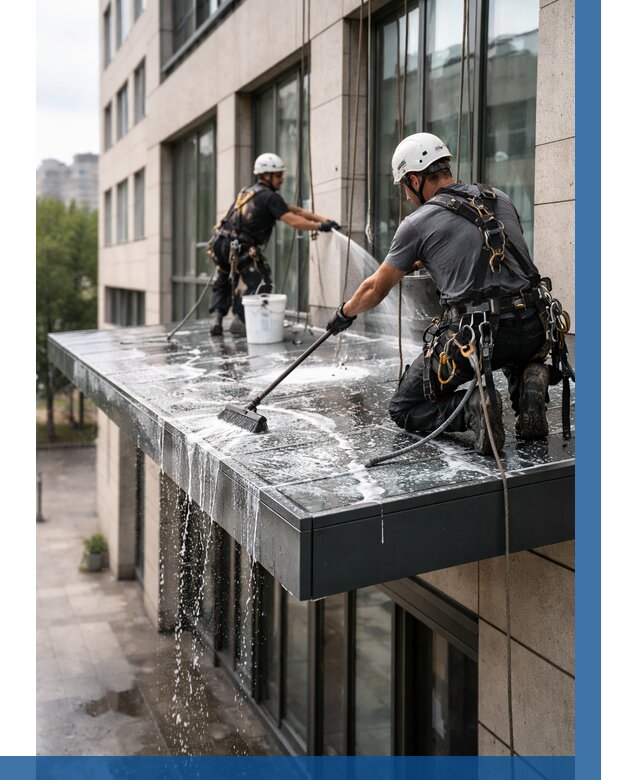 Мойка козырьков и навесов в Магнитогорске от 3621 р. | ВЫСОТНИК-Мгн