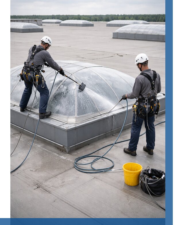 Мойка зенитных фонарей в Магнитогорске, заказать от 4655 р. | ВЫСОТНИК-Мгн