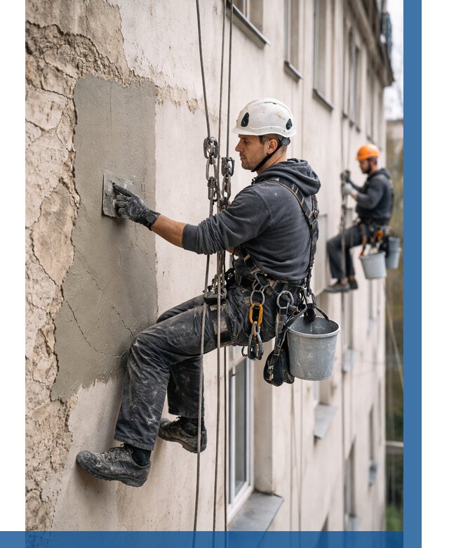 Восстановление штукатурки фасада в Магнитогорске от 1241 р. | ВЫСОТНИК-Мгн