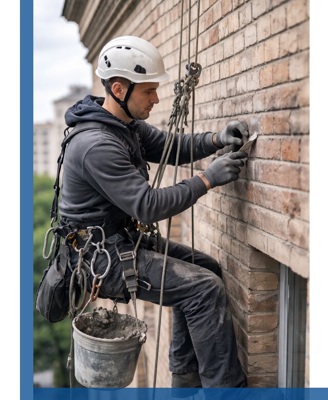 Качественный ремонт кирпичной кладки фасада в Магнитогорске с гарантией