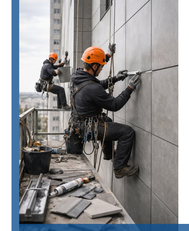 Профессиональный ремонт фасада из керамогранита в Магнитогорске