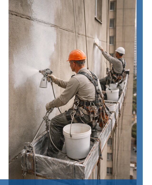 Грунтовка фасада на высоте в Магнитогорске от 124 р. | ВЫСОТНИК-Мгн