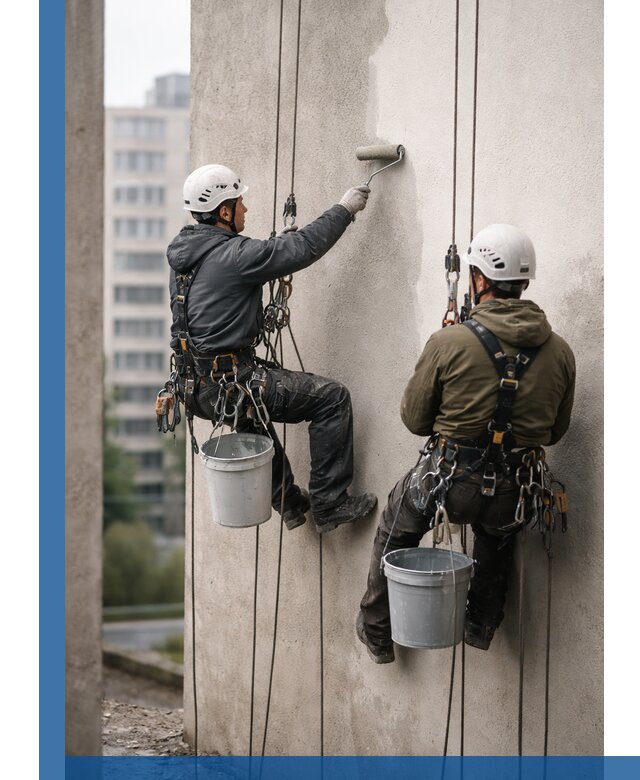 Покраска фасадов высотными альпинистами в Магнитогорске с гарантией