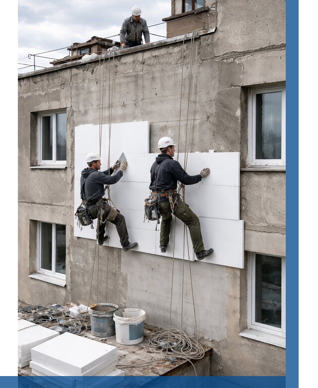 Утепление фасада пенополистиролом в Магнитогорске от 1862 р. | ВЫСОТНИК-Мгн