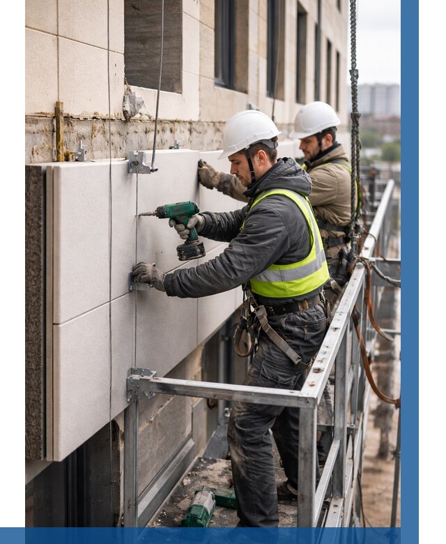 Монтаж фасадных термопанелей в Магнитогорске от 1552 р. | ВЫСОТНИК-Мгн