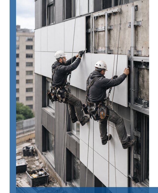 Монтаж композитных панелей фасада в Магнитогорске под ключ