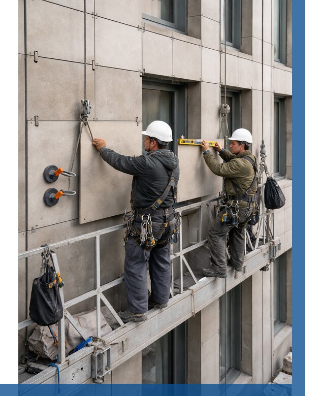 Монтаж керамогранита на фасад в Магнитогорске от 2586 р. | ВЫСОТНИК-Мгн