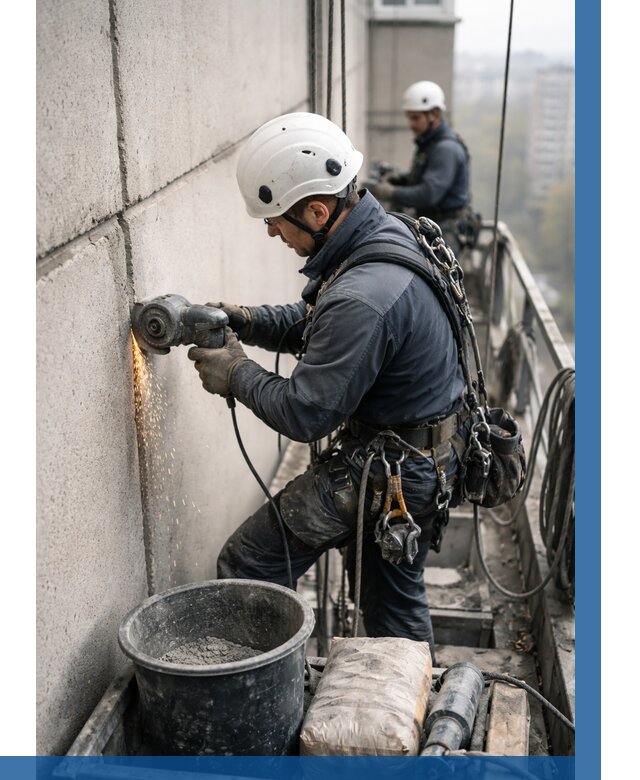 Штробление межпанельных швов в Магнитогорске от 1241 р. | ВЫСОТНИК-Мгн