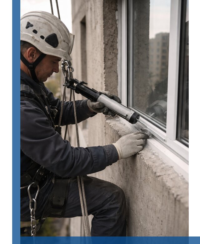 Герметизация оконных швов снаружи в Магнитогорске профессионально