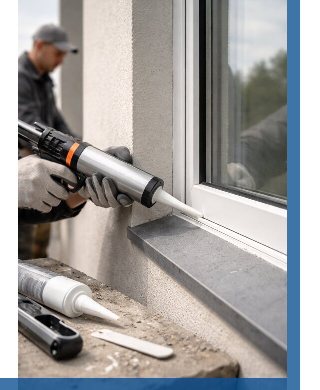 Герметизация монтажных швов окон в Магнитогорске от 672 р. | ВЫСОТНИК-Мгн