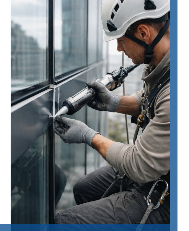 Герметизация стыков витража в Магнитогорске от 1241 р. | ВЫСОТНИК-Мгн