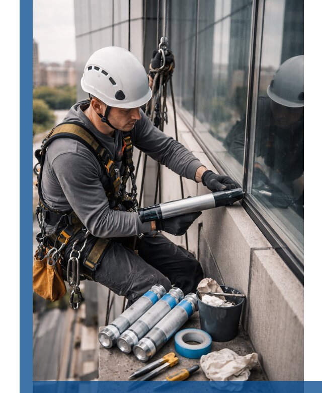 Герметизация стыков витража в Магнитогорске для герметичных фасадов