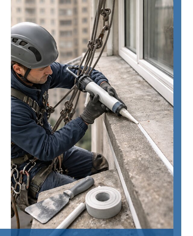 Герметизация балконного козырька в Магнитогорске от 4655 р. | ВЫСОТНИК-Мгн