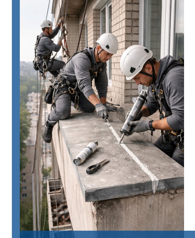 Герметизация балконного козырька в Магнитогорске профессионально