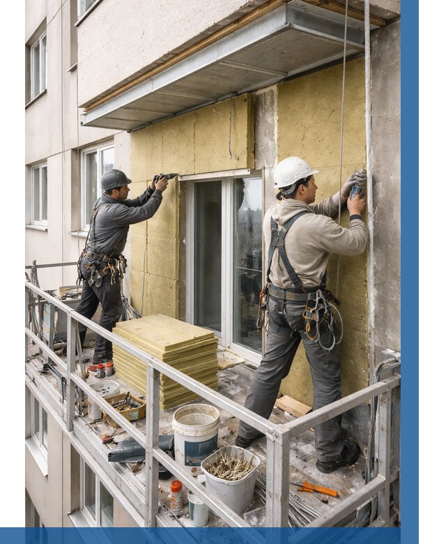 Утепление балкона снаружи в Магнитогорске от 1655 р. под ключ ВЫСОТНИК-Мгн