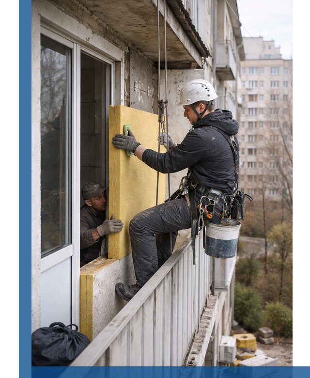 Профессиональное утепление балкона снаружи в Магнитогорске под ключ