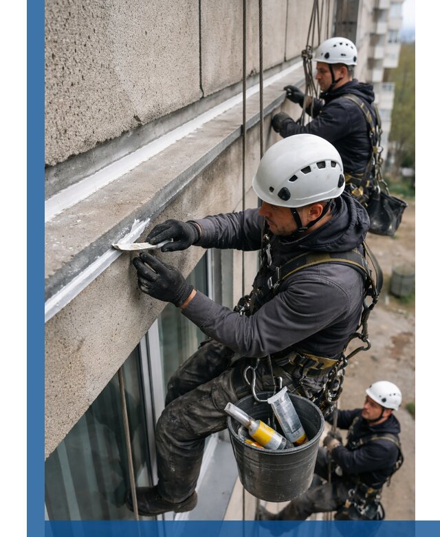 Герметизация примыкания балкона в Магнитогорске под ключ с гарантией