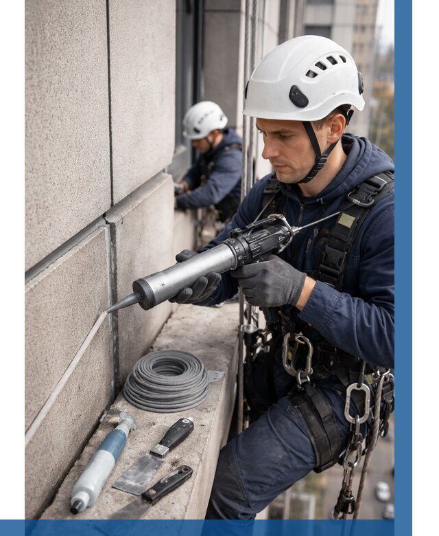 Герметизация деформационных швов фасада в Магнитогорске от 724 | ВЫСОТНИК-Мгн