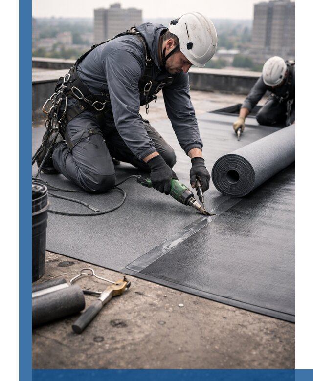 Ремонт мягкой кровли в Магнитогорске с выездом промальпинистов