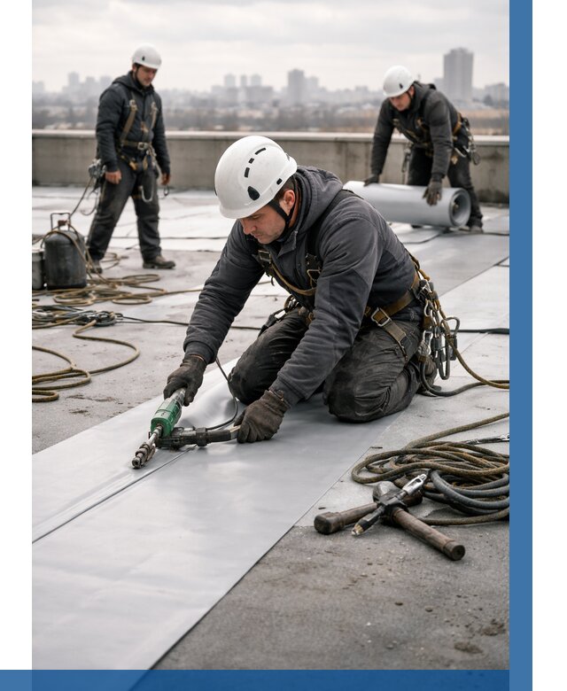 Ремонт мембранной кровли в Магнитогорске от 1862 р./м2 | ВЫСОТНИК-Мгн