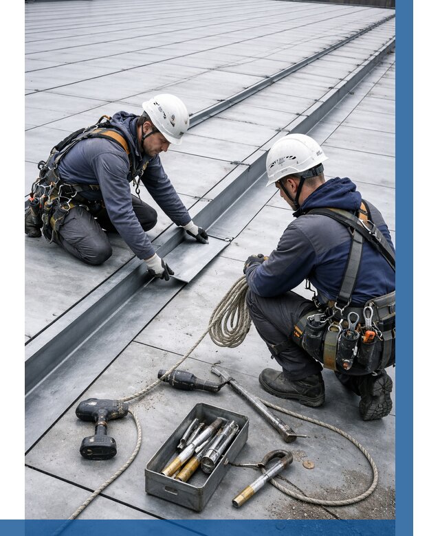 Ремонт фальцевой кровли в Магнитогорске от 724 р. | ВЫСОТНИК-Мгн