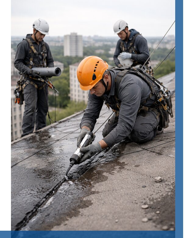 Устранение протечек кровли в Магнитогорске от 12414 р. | ВЫСОТНИК-Мгн