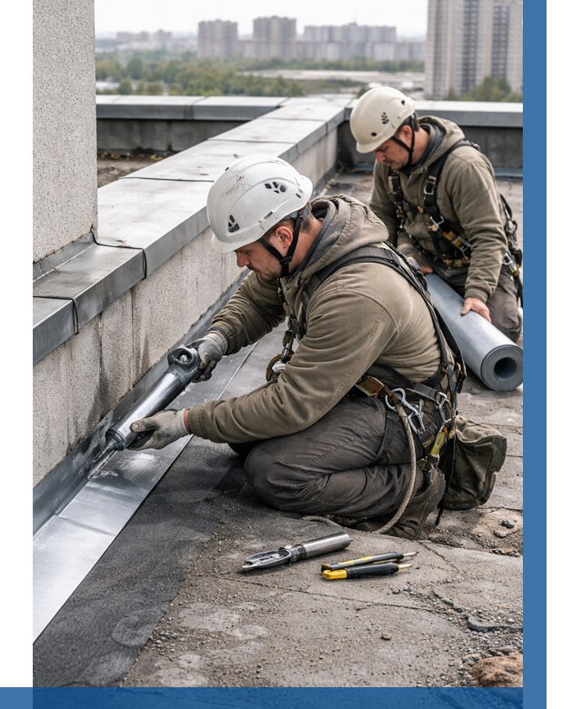 Ремонт кровельных примыканий в Магнитогорске от 1241 р. | ВЫСОТНИК-Мгн