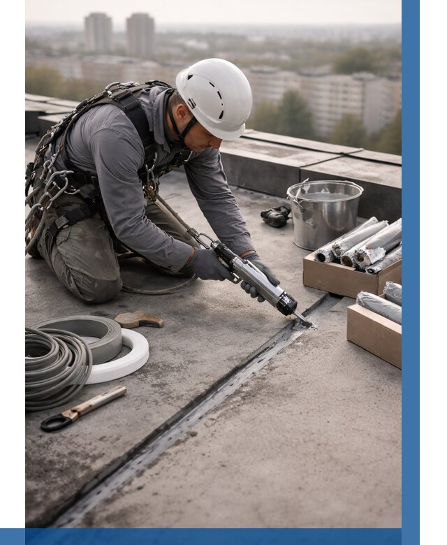 Герметизация швов кровли в Магнитогорске от 466 р./м2 | ВЫСОТНИК-Мгн