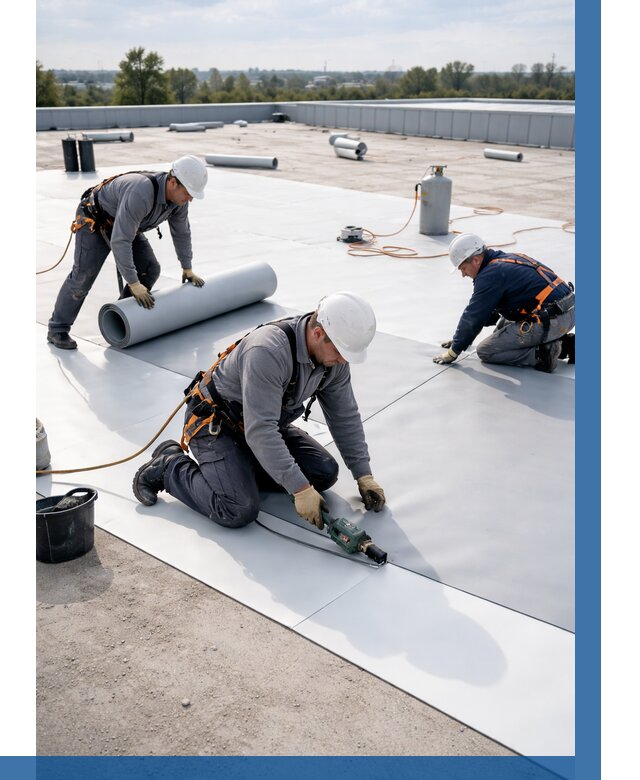 Монтаж мембранной кровли под ключ в Магнитогорске от 1241 р. | ВЫСОТНИК-Мгн