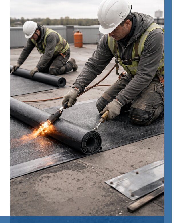 Монтаж наплавляемой кровли в Магнитогорске от 879 р. — ВЫСОТНИК-Мгн