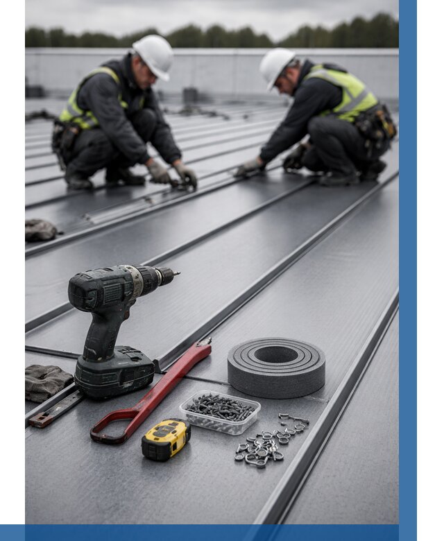 Монтаж фальцевой кровли в Магнитогорске от 1862 р. | ВЫСОТНИК-Мгн