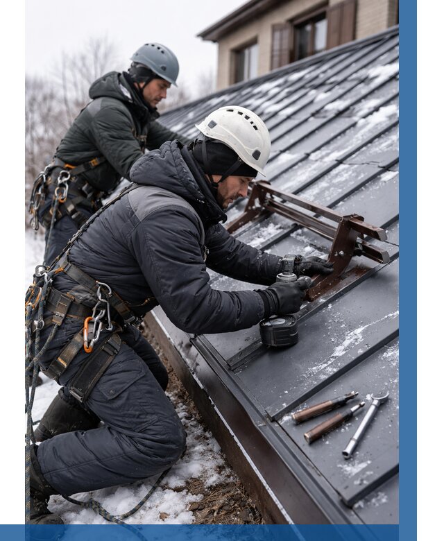 Монтаж снегозадержателей в Магнитогорске от 466 р. | ВЫСОТНИК-Мгн