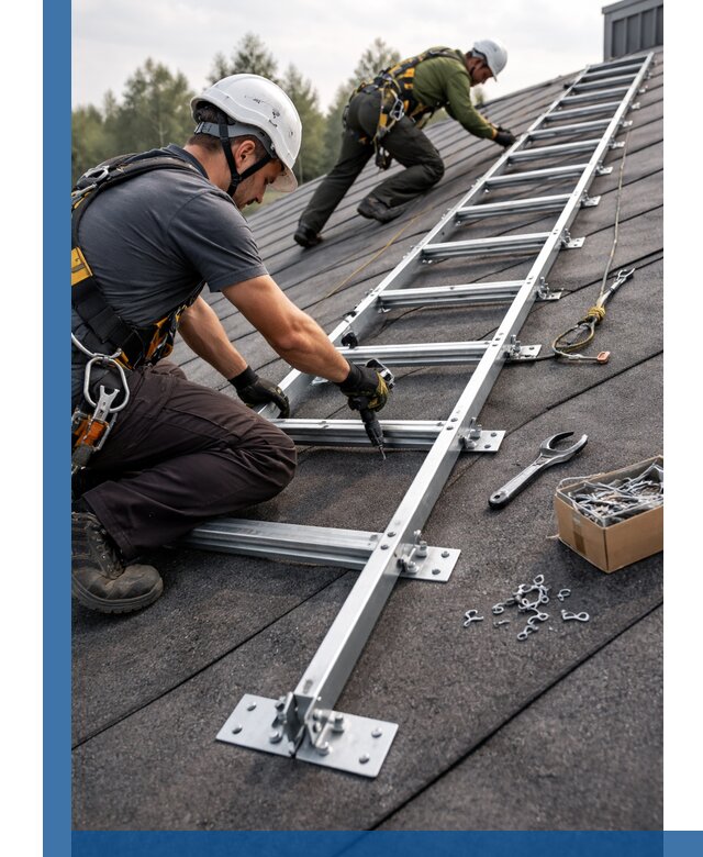 Профессиональный монтаж кровельной лестницы в Магнитогорске под ключ
