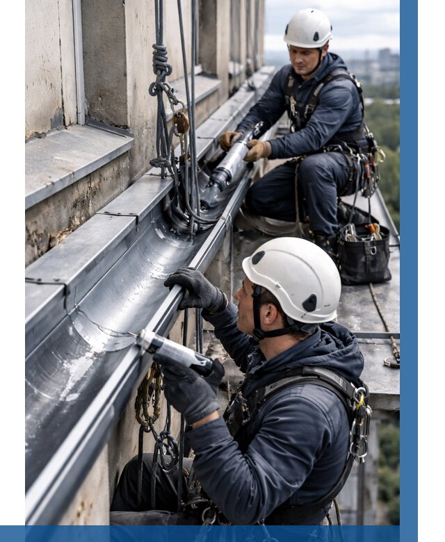 Ремонт водосточных желобов в Магнитогорске от 6724 р. | ВЫСОТНИК-Мгн