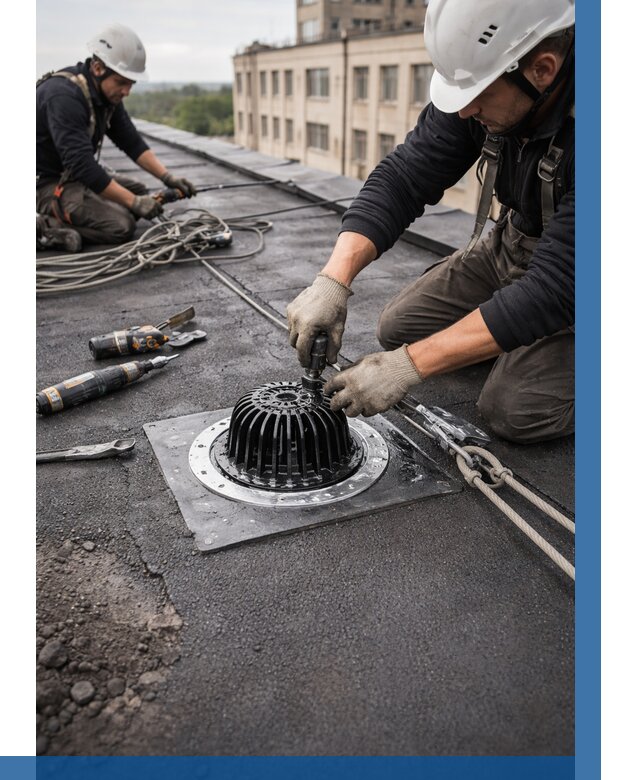 Установка водосточных воронок в Магнитогорске цена от 3621 р. | ВЫСОТНИК-Мгн