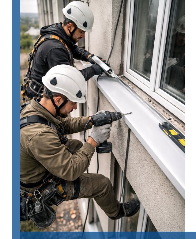 Профессиональный монтаж оконных отливов и отведения воды в Магнитогорске