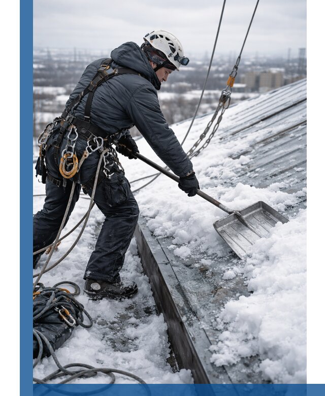 Профессиональная очистка кровли от снега и наледи в Магнитогорске