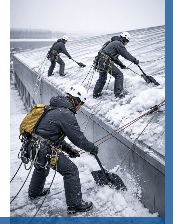 Очистка навесов от снега в Магнитогорске от 4655 р. | ВЫСОТНИК-Мгн