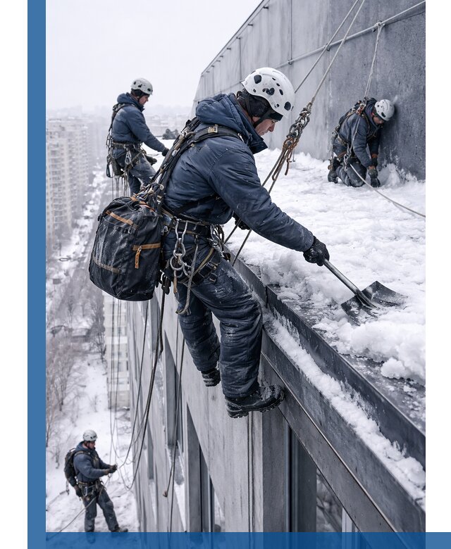 Абонентское обслуживание кровли зимой в Магнитогорске регулярный уход