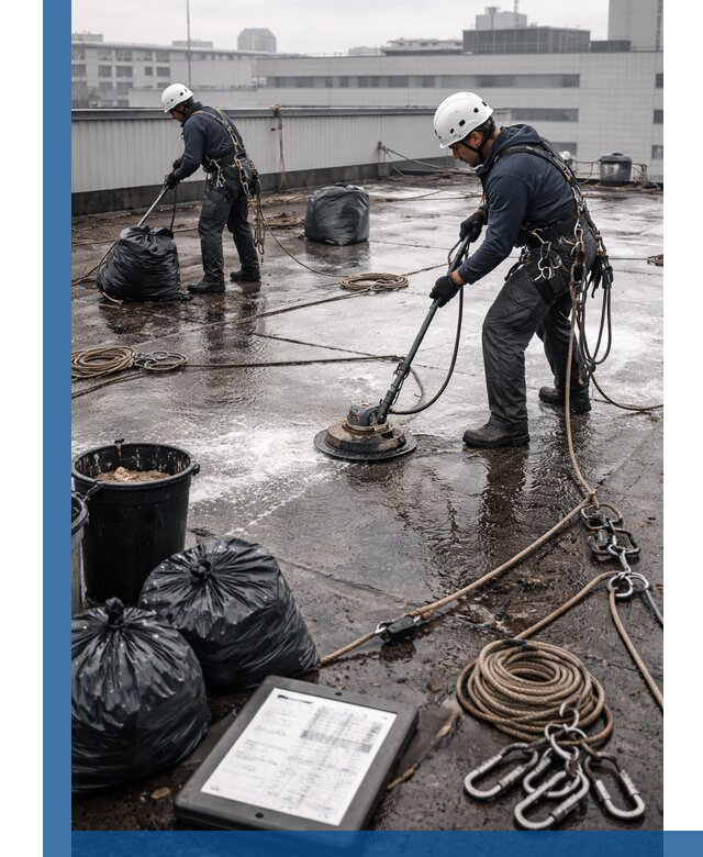 Плановая очистка кровли по графику в Магнитогорске для безопасности