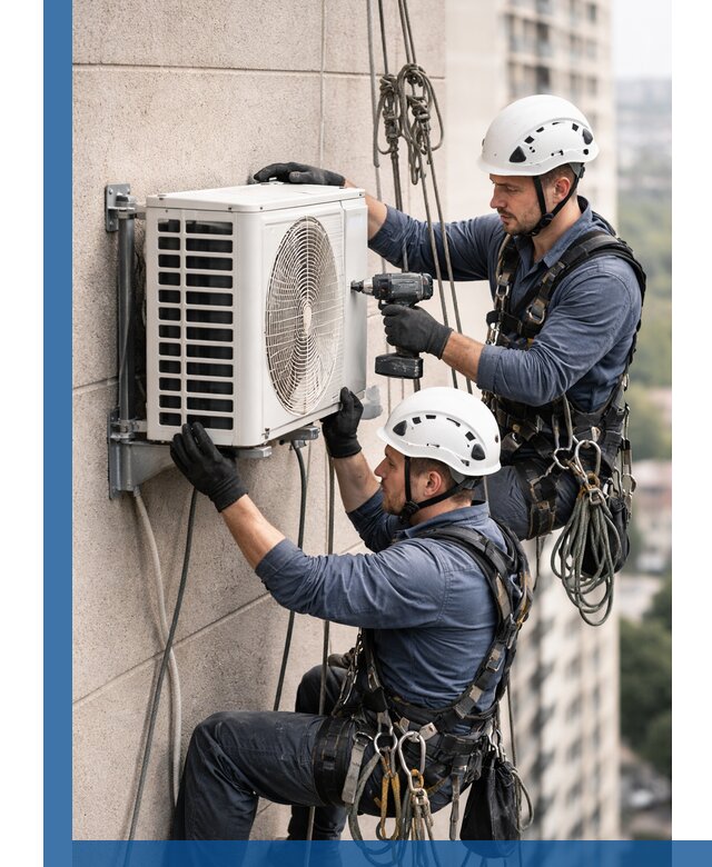 Монтаж внешнего блока кондиционера в Магнитогорске установка и крепление