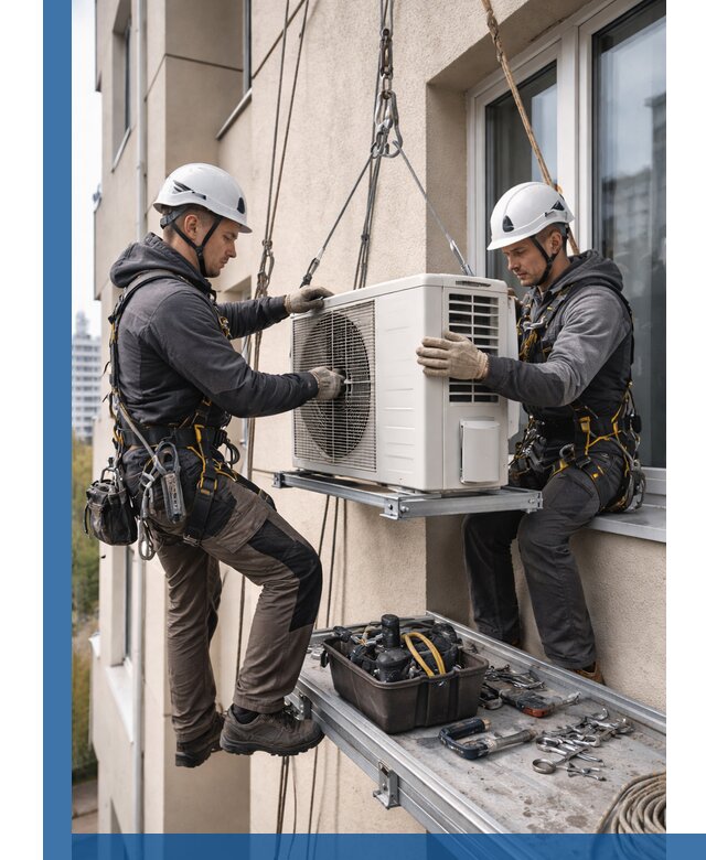 Перенос внешнего блока кондиционера в Магнитогорске с монтажом и крепежом