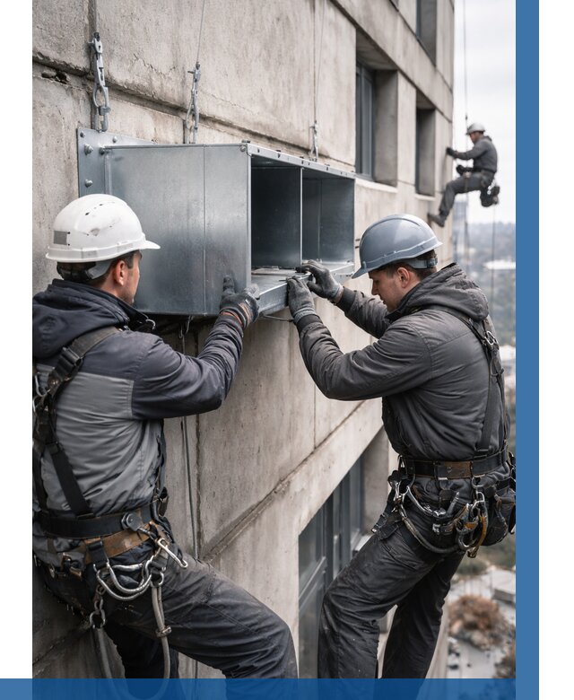 Монтаж вентиляционных коробов в Магнитогорске от 3104 р. | ВЫСОТНИК-Мгн