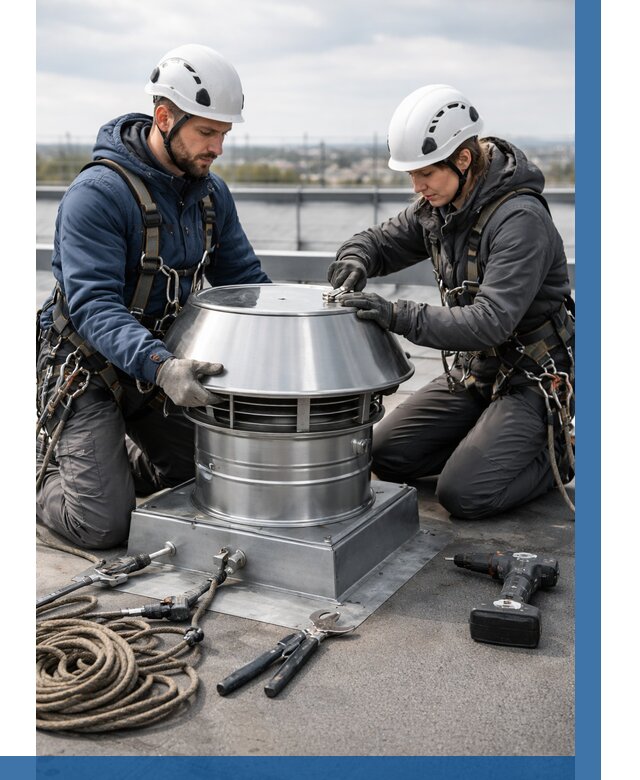 Установка дефлекторов на кровле в Магнитогорске от 4655 р. | ВЫСОТНИК-Мгн